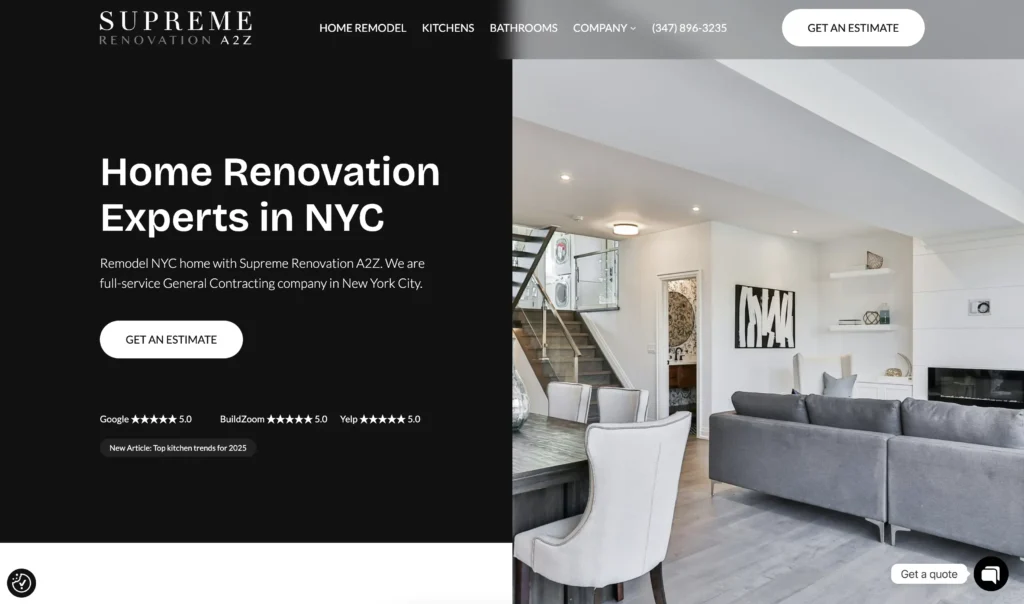 Supreme renovation a2z New York